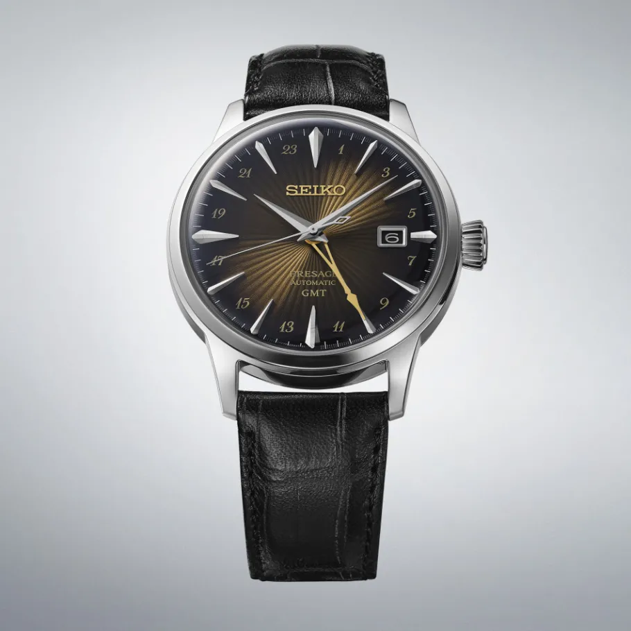 Homme Seiko boutique Montres Cuir Homme|Montre Gmt^Automatique Cocktail GMT 4R34 Marron