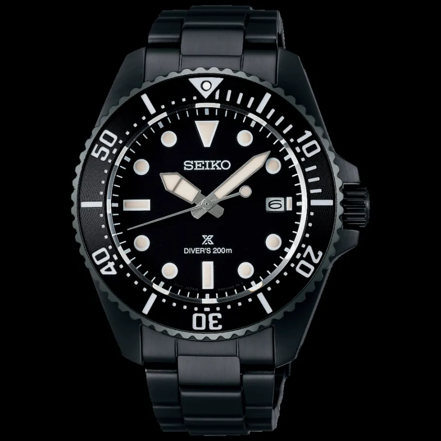 Homme Seiko boutique Montre Noire Homme|Montre De Plongée^Quartz Solaire Diver's 200m