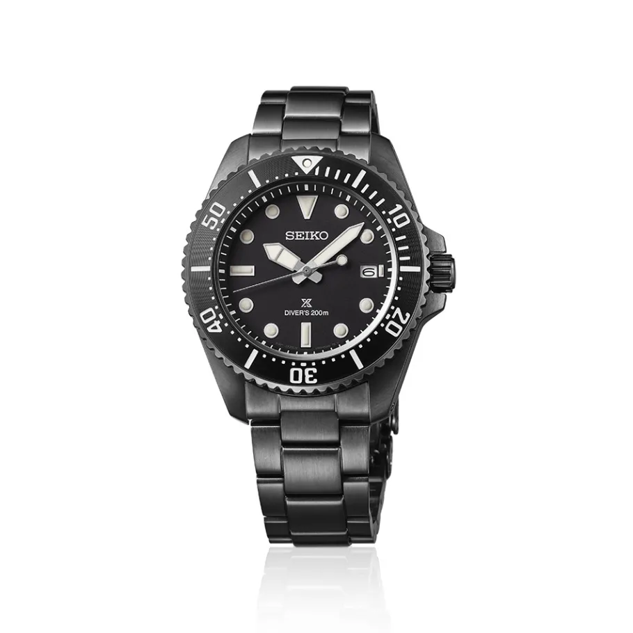 Homme Seiko boutique Montre Noire Homme|Montre De Plongée^Quartz Solaire Diver's 200m