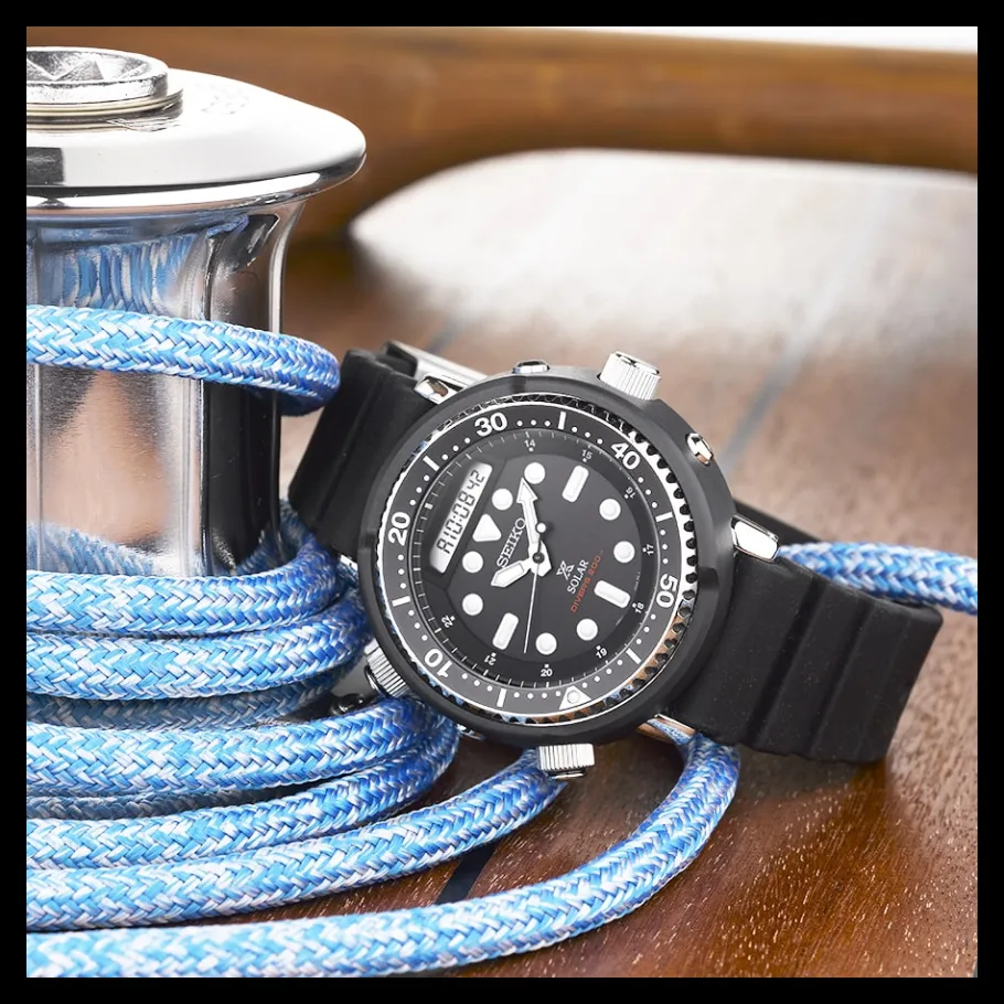 Homme Seiko boutique Montre Noire Homme|Montre De Plongée^Quartz Solaire Diver's 200M